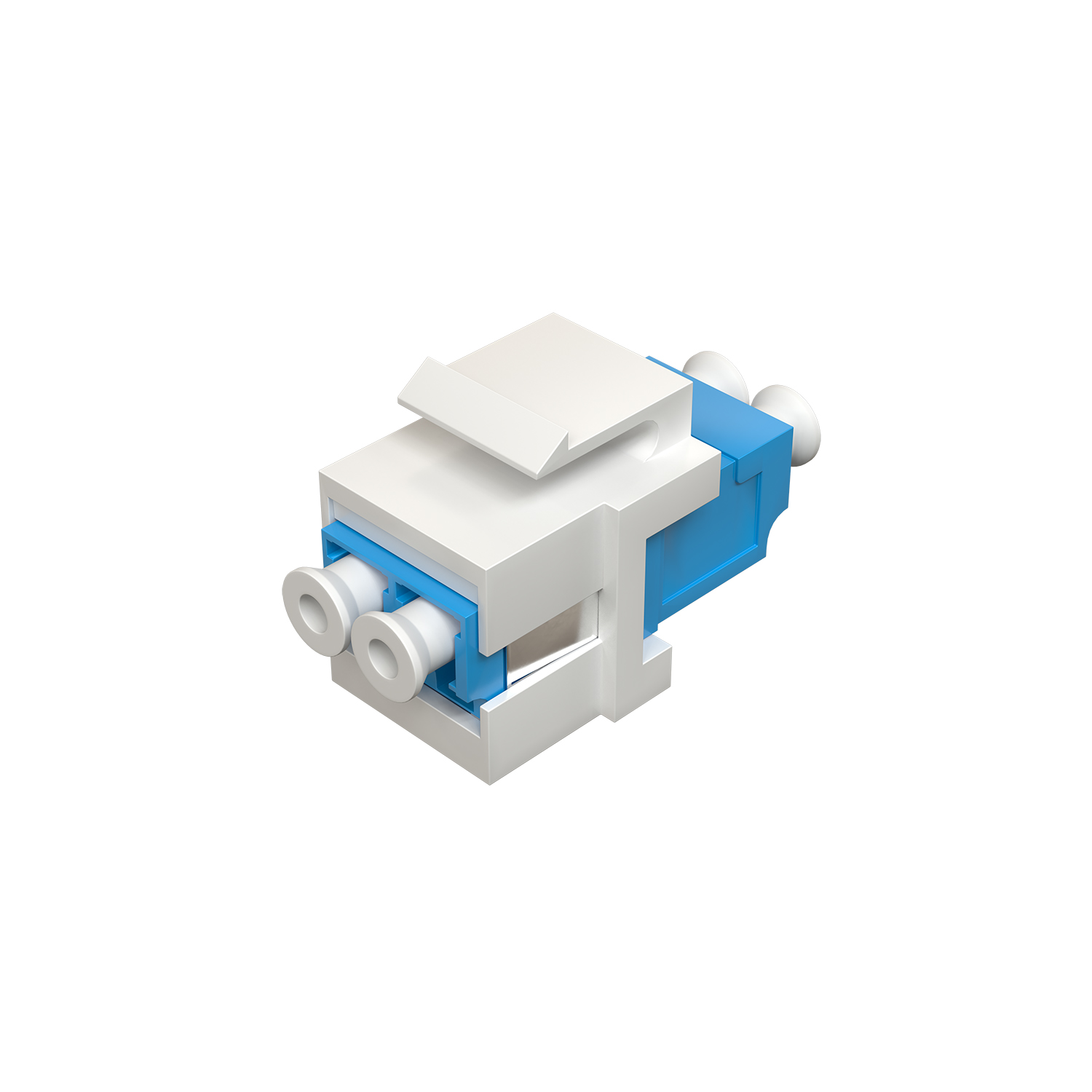 Модуль коммутационный типа Keystone 2LC/UPC SM 9/125 OS2, розетка цвет синий, пластик цвет белый