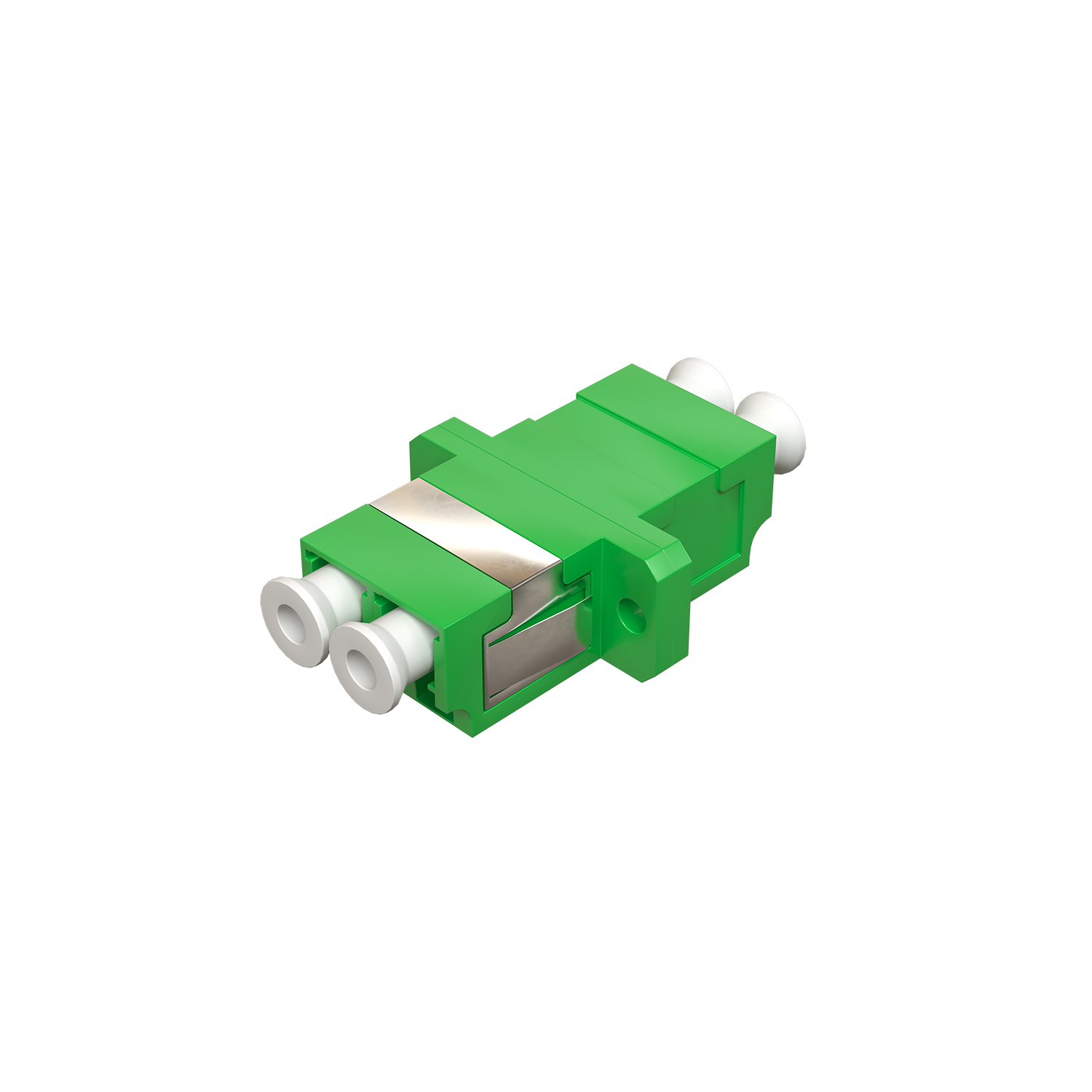 Розетка оптическая соединительная LC/APC, SM 9/125 OS2, двойная, цвет зеленый