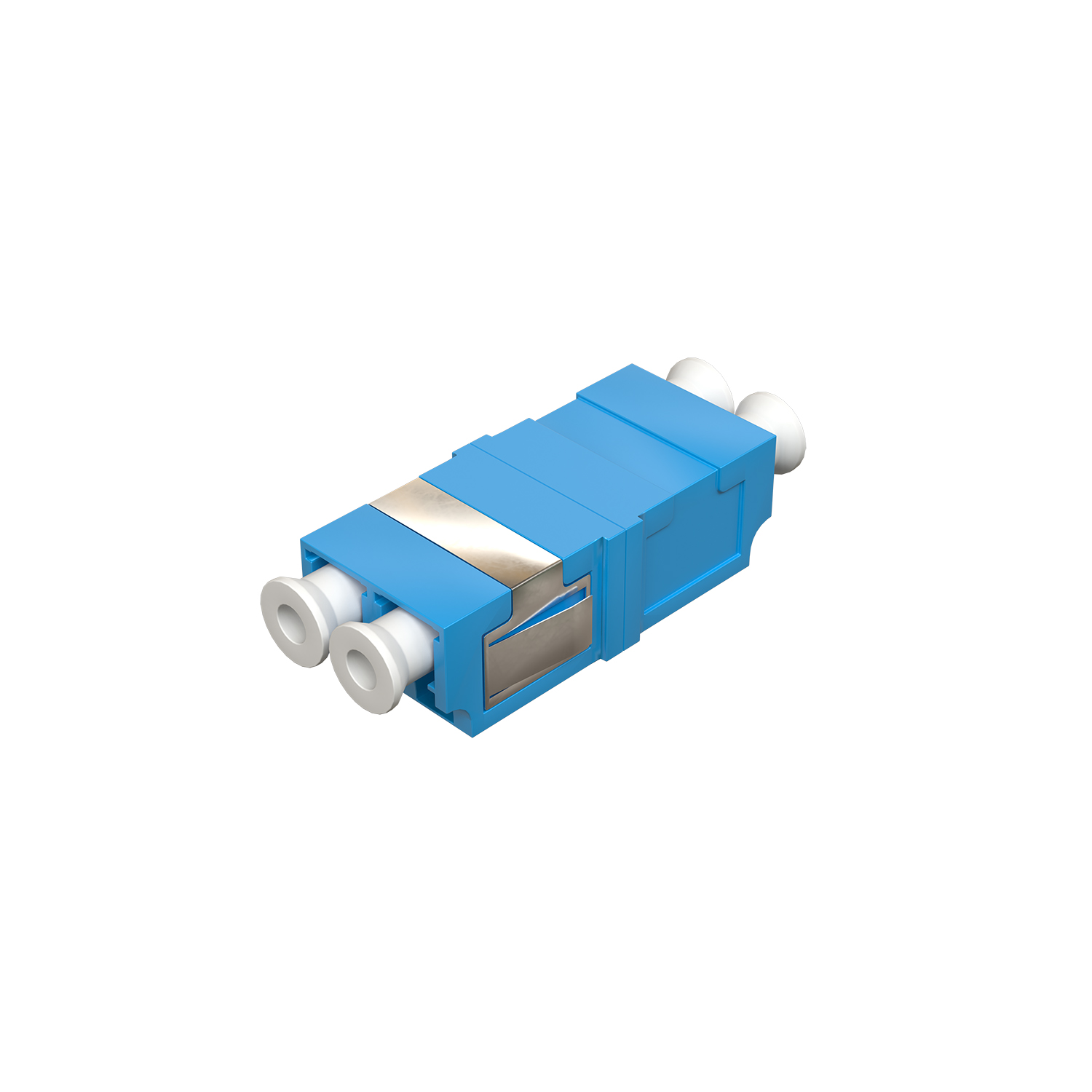 Розетка оптическая соединительная LC/UPC, SM 9/125 OS2, двойная, без фланца, цвет синий
