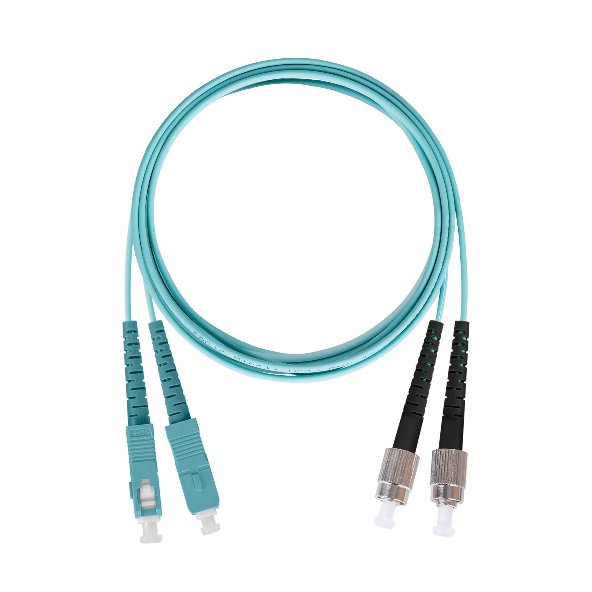 Шнур оптический переходной, двойной, многомодовый MM 50/125 OM3, SC/UPC-FC/UPC, LSZH нг(A)-HF, 2 м