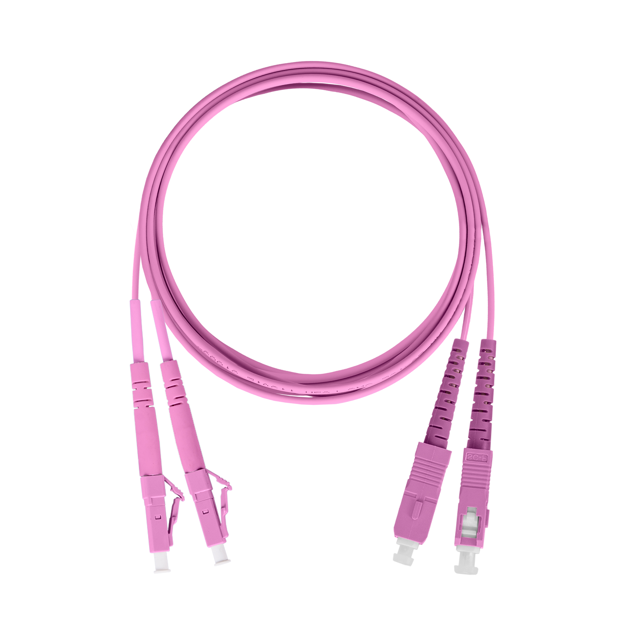 Шнур оптический переходной, двойной, многомодовый MM 50/125 OM4, LC/UPC-SC/UPC, LSZH нг(A)-HF, 1 м