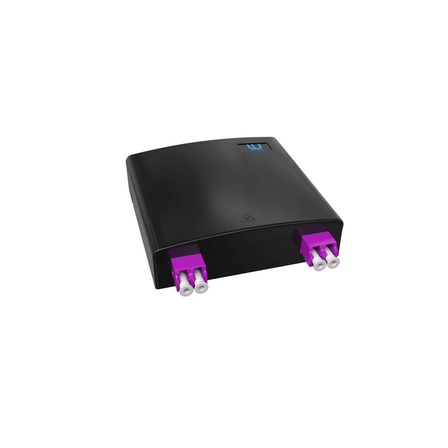 Настенная коробка, полный комплект, 2 розетки 2LC/UPC, MM 50/125 OM4, 4 порта, ABC, 86х86х24 мм, цвет черный
