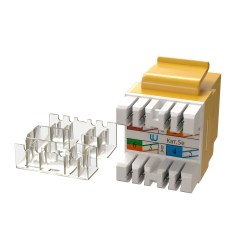Модуль коммутационный типа Keystone, Кат. 5e, 180°, цвет желтый