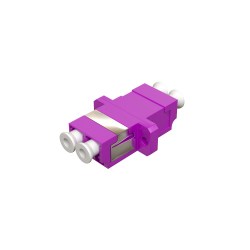 Розетка оптическая соединительная LC/UPC, ОМ4, многомод, двойная, цвет фиолетовый
