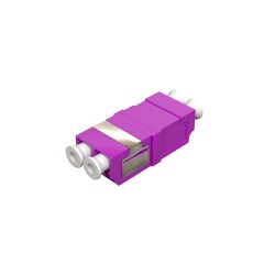 Розетка оптическая соединительная LC/UPC, ОМ4, многомод, двойная, цвет фиолетовый, без фланца