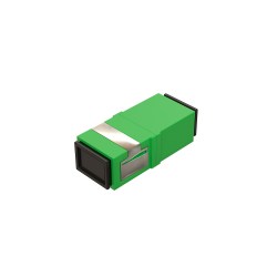 Розетка оптическая соединительная SC/APC, одномод, одинарная, без фланца, цвет зеленый