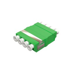 Розетка оптическая соединительная LC/APC, одномод, квадро, без фланца, цвет зеленый