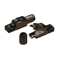Коннектор RJ45/8P8C под витую пару, Кат.6A, 50µ, T568B, самозажимной, полный экран