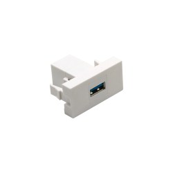 Вставка 22,5x45 мм c 1 модулем USB 3.0, без шторки, цвет белый глянец
