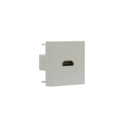 Вставка 45x45 мм c 1 модулем HDMI, без шторки, цвет белый глянец