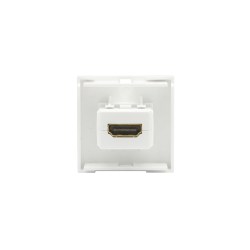 Вставка 45x45 мм c 1 модулем HDMI, без шторки, цвет белый глянец